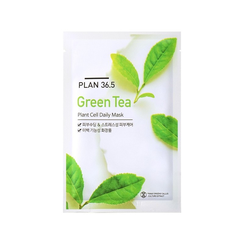 Combo 10 Mặt nạ PLAN 36.5 CELL DAILY MASK GREEN TEA - Hàng Cty